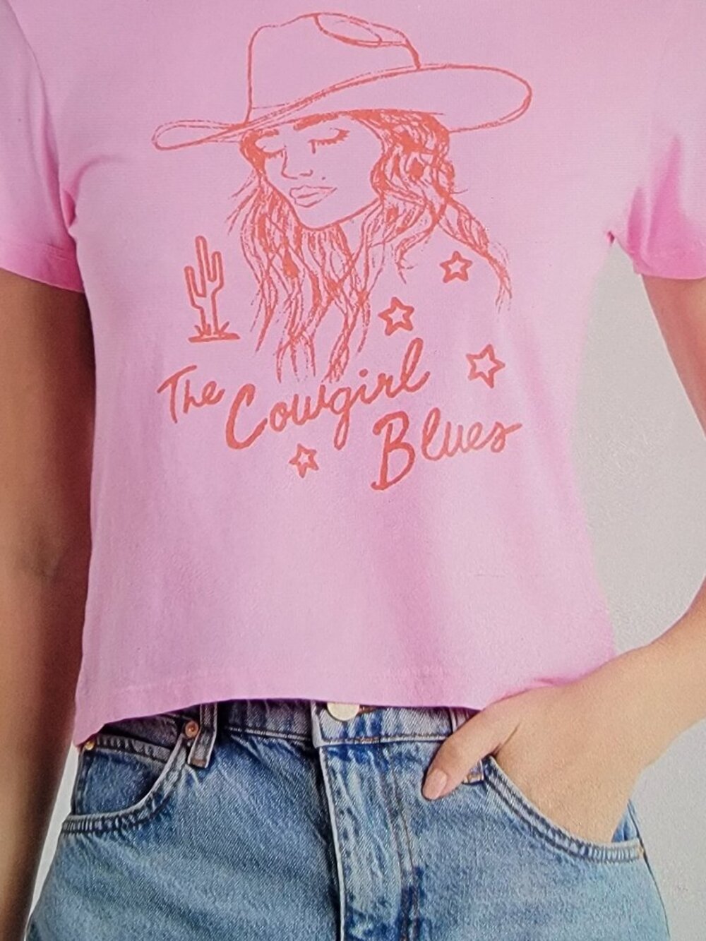 Junk Food Brand Pink Cowgirl Tee - NWT - Sz S